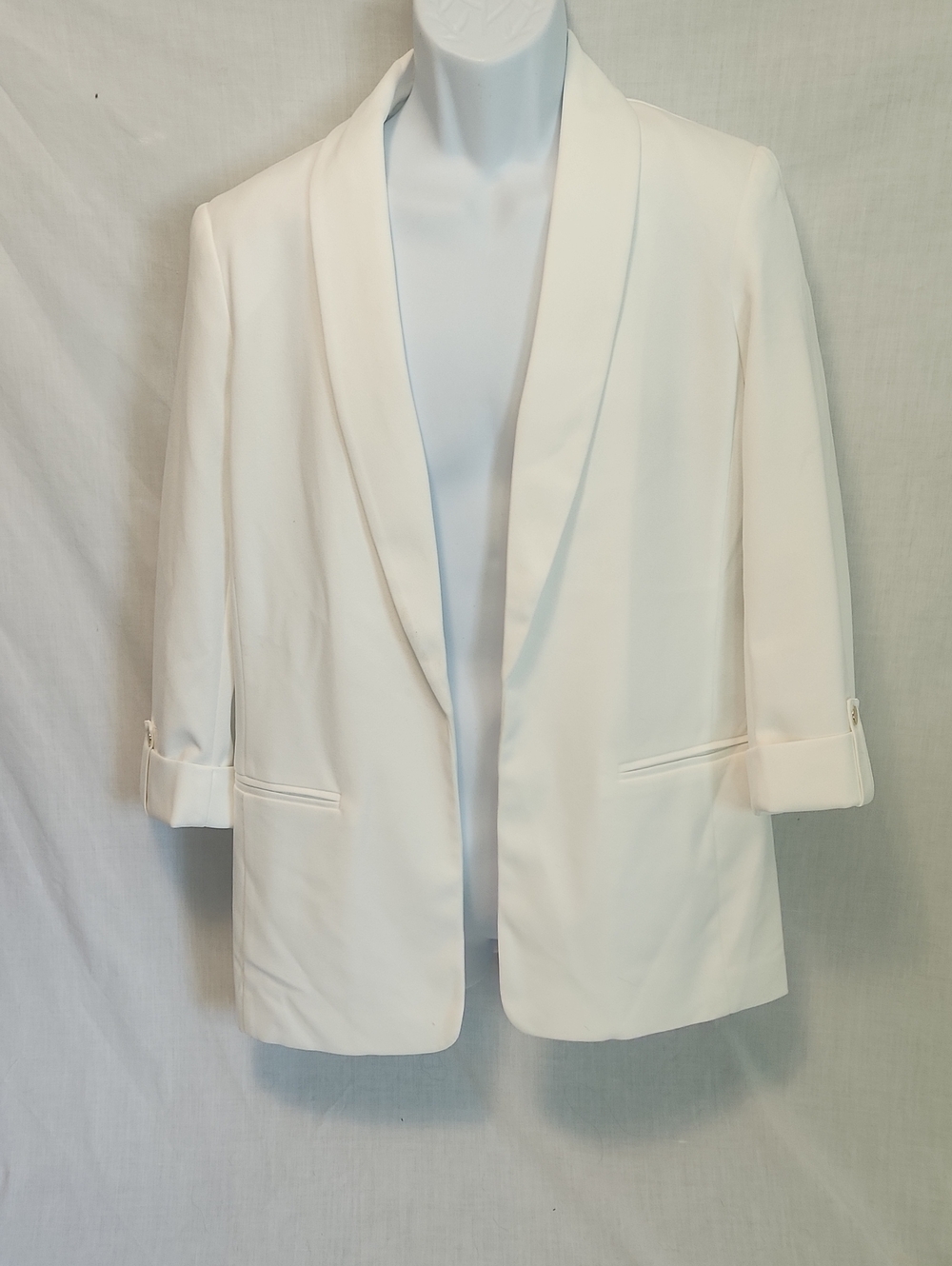 Crisp White Open-Front Blazer